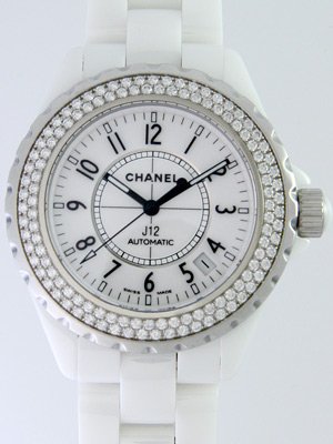 シャネル CHANELJ1238mm ホワイトセラミックブレス ベゼルダイヤ H0969ホワイト[並行輸入品]