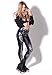 Ensasa Women's Fashion Digital Print Black Background Whtie Skeleton Leggings
