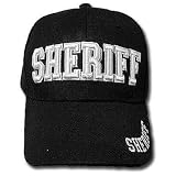 BLACK SHERIFF BASEBALL CAP LAW ENFORCEMENT POLICE ADJ