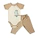 Touched by Nature Unisex Baby Organic Cotton Bodysuit and Pant Set, Owl, 6-9 Months
