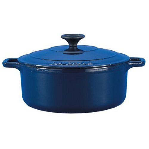 World Cuisine Blue Round Enamel Cast-Iron Dutch Oven, 5.5 Qts. [World Cuisine]