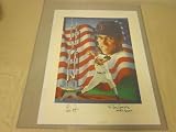 Nolan Ryan Texas Rangers Ron Lewis Lithograph Autographed Hologram - Autographed NFL Art