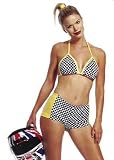 Wanna Ride? Closeout Sale! Checkered Racecar or Taxi Driver Sexy Halloween Costume Lingerie Set - In Stock, Ready to Ship!