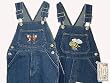 Toddler Girls Cotton Denim Embroidery Bib Pocket Overall