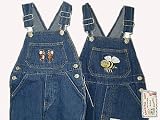 Toddler Girls Sizes 2T/3T/4T Cotton Denim Embroidery Bib Pocket Overall (Prepack=24 PCS, Assorted Sizes/Emb. Designs, Each $6.50)