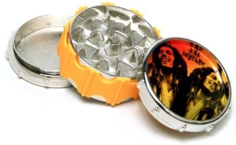 Drum Shaped 3 piece Herb tabocco pipe Grinder Bob Marley Design by edge cutter
