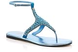 Unze Evening Flat Sandals - L14465-Turquoise-6.0