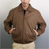 Men's Classic Cowhide Bomber Leather Jacket - Regular, Tall, Big, Big & Tall