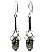 Green Amber and Sterling Silver Celtic Earrings