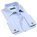 ZERDSKY Men's Slim Fit Solid Color French Cuff Dress Shirt(Cufflinks Included)