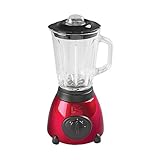 Kalorik BL-16911 500-Watt 2-Speed Countertop Blender With 50-Ounce Glass Jar, Metallic Red Spray