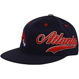 NBA adidas Atlanta Hawks Navy Blue Doubleheader 210 Fitted Hat (Small/Medium)