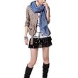 Linen Fashion Hand Embroidered Flowers and Rivets Tassels Ends Long Scarf Shawl - Various Colors
