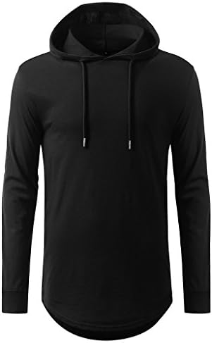 Cashsun Men's Hippie Pullover Drawstring Long Hoodie Sweatshirt Jacket, B XXL