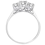 14K White Gold 3 Three Stone Round Brilliant Diamond Anniversary Ring (1 cttw, GH/I1) 41e5NQg VML. SL160 14K White Gold 3 Three Stone Round Brilliant Diamond Anniversary Ring (1 cttw, GH/I1)
