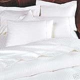 MARRIKAS 300TC Egyptian Cotton 5 PC TWIN WHITE STRIPE COMBO