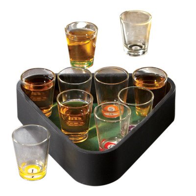 Crystal Clear Shot Glass Pool Bar Game Set