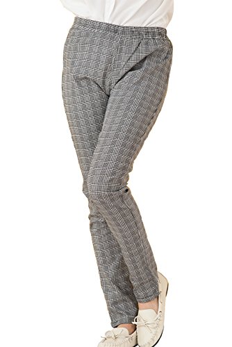 (Goldjapan)ゴールドジャパン 大きいサイズ レディース ツイード柄 ウエストゴム入り グレンチェック スキニーパンツ レギンス レギパン ストレッチ パンツ ズボン 長ズボン 伸縮性 伸びる 足長 美脚 カジュアル エレガント goldfit-001