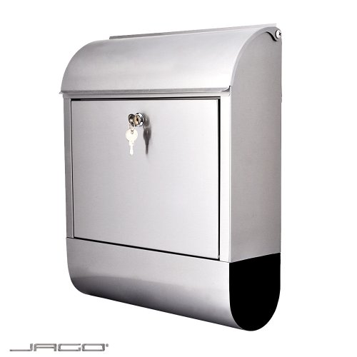 Jago - Boîte aux lettres boîtes aux lettres boîtes postales boîte postale boîte à lettres boîte à lettre murale en acier inoxydable avec compartiment à journaux (BRK-03)