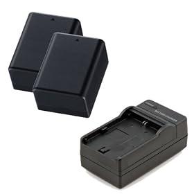2 Canon BP-727 Equivalent Battery with 1 Charger Kit for VIXIA HF M50, M500, M52, R30, R300, R32