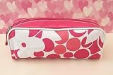 Clinique lovely pink and white flower cosmetic bag