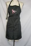 Black Embroidered Apron Hope with a pink ribbon