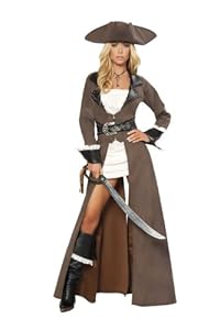 Deluxe Pirate Captain Costume - Large - Dress Size 8