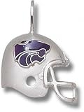 Kansas State Wildcats Solid Sterling Silver Enamel Powercat Helmet Pendant