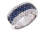 14K White Gold Sapphire and Diamond Ring