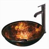 Vigo Brown & Gold Fusion Glass Vessel Sink & Faucet Set Vigo Brown & Gold Fusion Glass Vessel Sink & Faucet Set