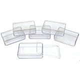 6 Rectangle Bead Jars Clear Beading Storage Organizer