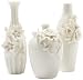 Tozai by Two's Company Capo-Di-Monte Ivory Rose Vase, Set of 3
