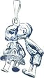 Sterling Silver Antiqued Boy Kissing Girl Charm