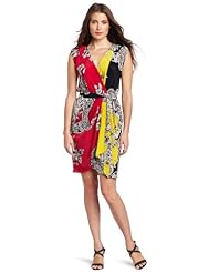 Polyester Cap Sleeves Paisley Wrap  Dress With a Sash 