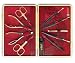 Top Quality Gold plated Womens Manicure set in Red Leather Frame case. Made in Germany, Solingen