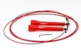 GymSpec Mach-3 Cable Speed Jump Rope - Red