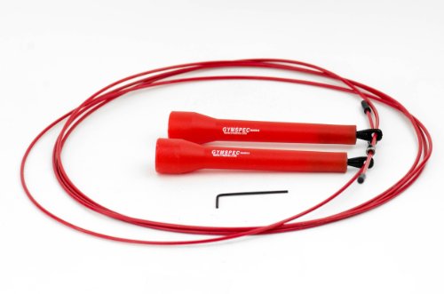 GymSpec Mach-3 Cable Speed Jump Rope - Red