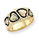 10k Tri-color Black Hills Gold Men's Antiqued Wedding Band ring
