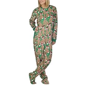 Nick and Nora footed pajamas in Santa Monkeys camo