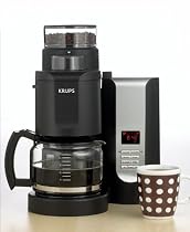 Krups KM7000 Grind-and-Brew 10-Cup Coffeemaker, Black