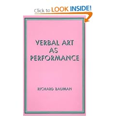 Verbal Art As Performance