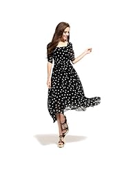 Polka Dot Print  Evening Dress/Maxi Dress  With Ruffles
