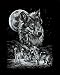 Mammut - Kratzbild ´Wölfe´ 20x25 cm Silber
