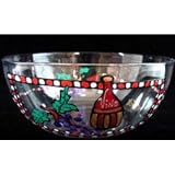 Wine Festival Design - Hand Painted - Serving Bowl - 11 inch diameter
