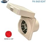 Conntek 30 Amp 125 Volt Marine Shore/RV Power Cord Inlet with 4-Way Right Angle Rear Safety Enclosure