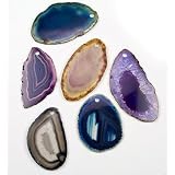 ThinSlicedAgatePendantswithDrilledHoleSetof6AssortedColors