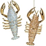 Christmas Glass Lobster Ornament Set