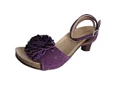 Andres Machado Women's PURPLE Suede Pom Poms Sandals Big Size Shoes