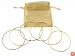 Bracelet - B103 - 6 Pc Asst. Bangle Set ~ Plain, Etched and Twisted in Gold Tone - 70mm + Gold Organza Gift Bag