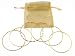 Bracelet - B103 - 6 Pc Asst. Bangle Set ~ Plain, Etched and Twisted in Gold Tone - 70mm + Gold Organza Gift Bag